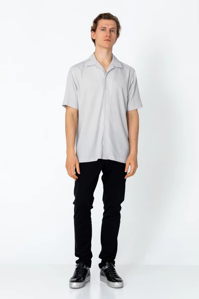 Erkek Regular Fit Sade Rahat Dokuma Gömlek - 7