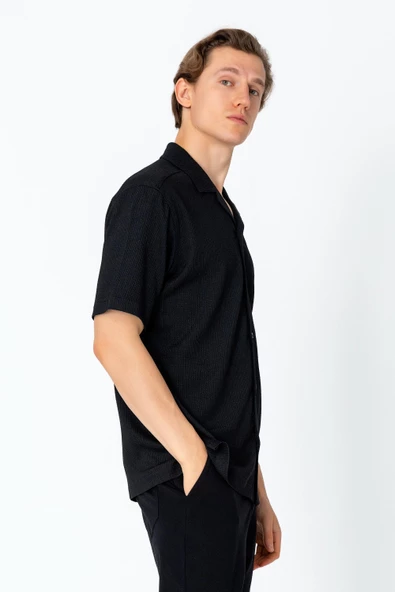 Erkek Regular Fit Sade Rahat Dokuma Gömlek - 5