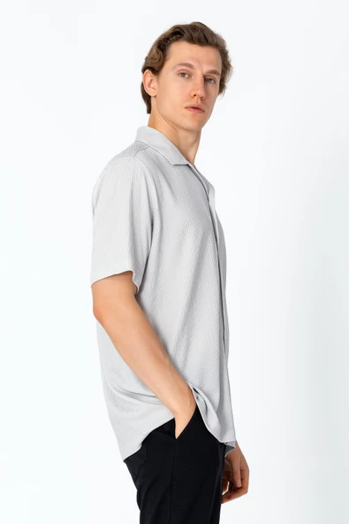 Erkek Regular Fit Sade Rahat Dokuma Gömlek - 10