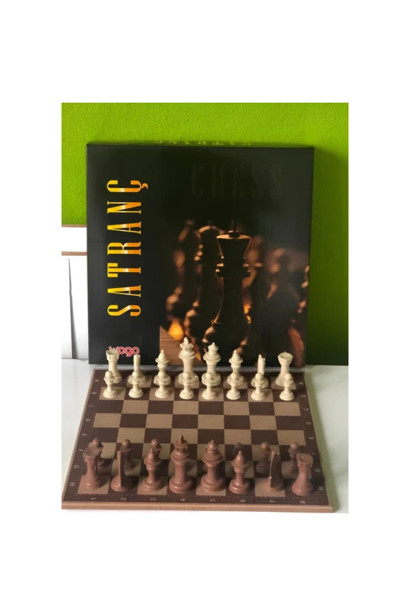 WOGA SATRANÇ KAHVE KREM TAKIM AHŞAP TABLA - 2