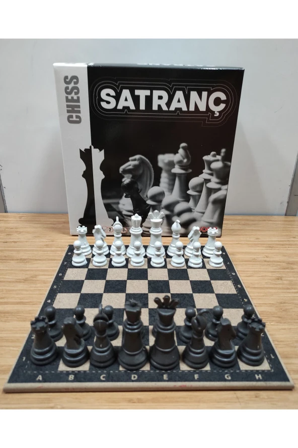 WOGA SATRANÇ AHŞAP TABLA SİYAH BEYAZ - 3