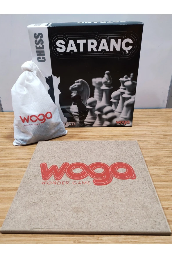 WOGA SATRANÇ AHŞAP TABLA SİYAH BEYAZ - 4