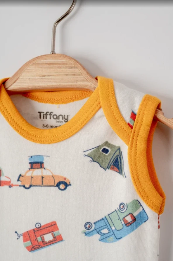 uğurböceğiçocuk Tiffany Baby Caravan Theme Atlet Bebek Body 12009 - 5
