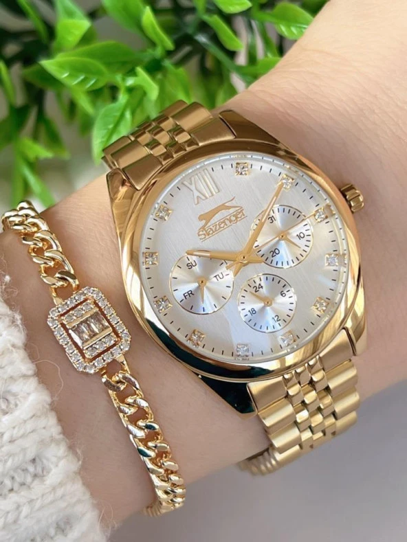 Slazenger İç Fonksiyonları Aktif Zirkon Taşlı 30 Mt Suya Dayanıklı Kadın Kol Saati BSL.9.91990.4.04 ürün görseli