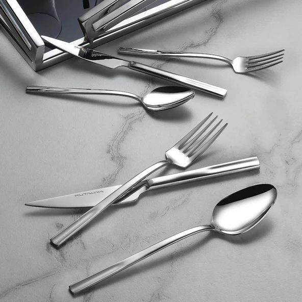 Kütahya Porselen Helen 84 Parça 12 Kişilik Çatal Kaşık Bıçak Takımı-Sade ürün görseli 1