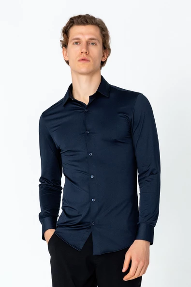 Erkek Regular Fit Rahat Şık Sade Klasik Gömlek - 8