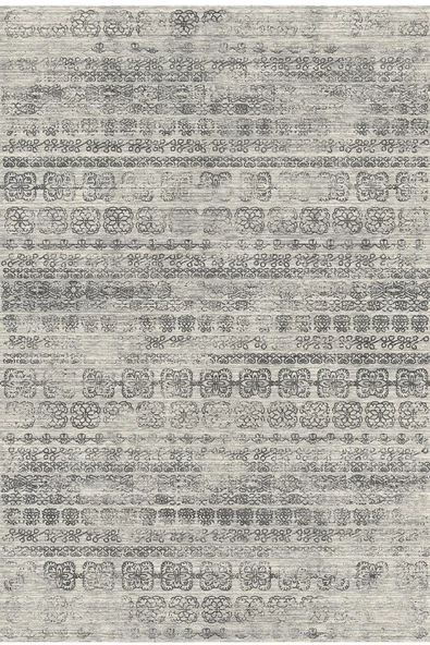 Kilim Desenli Pamuk Taban Yıkanabilir Baskılı Halı  GRİ 120X180