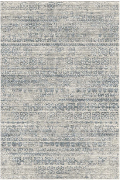 Kilim Desenli Pamuk Taban Yıkanabilir Baskılı Halı  MAVİ 80X300