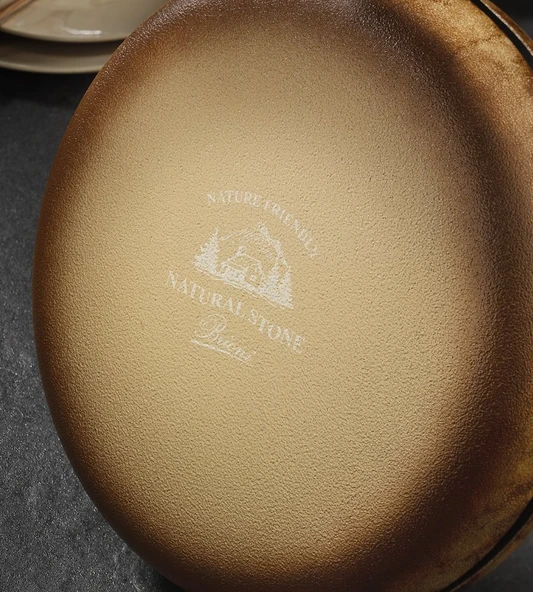 Brioni Royal Stone 7 Parça Tencere Seti - Kaplangözü/Altın - 3