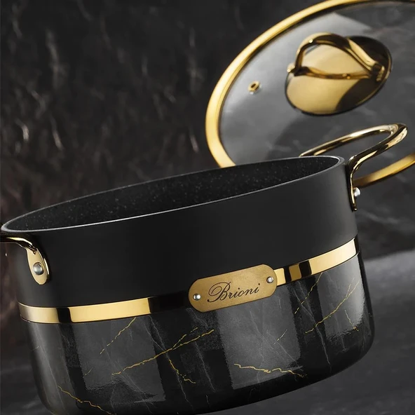 Brioni Selection Plus 28 Cm Derin Tencere - Siyah - Resim 2