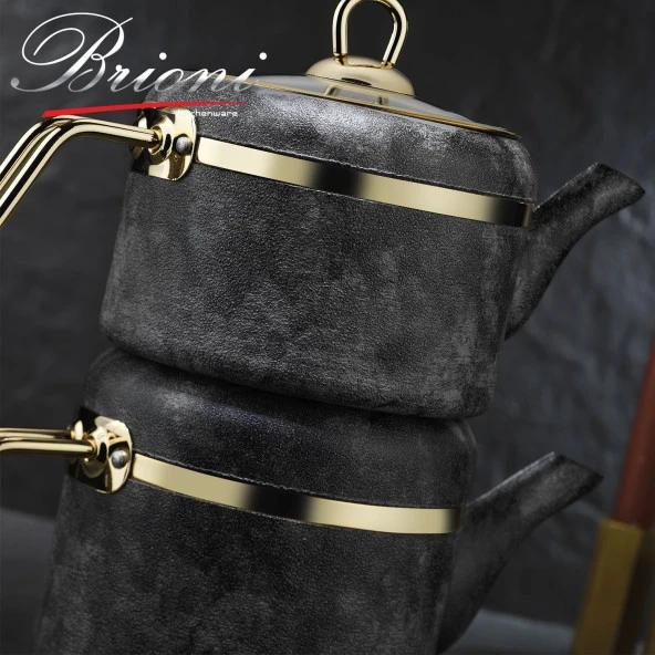 Brioni Royal Stone Çaydanlık Takımı - Kumtaşı/Altın