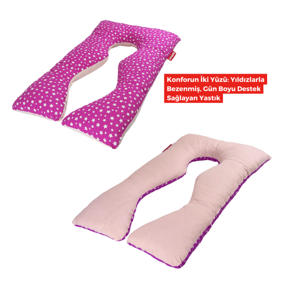 Hamile Yastık Fermuarlı Hamile Yastığı Hamile Destek Yastığı Hamile Uyku Yastığı Hamilelik Pembe - 2