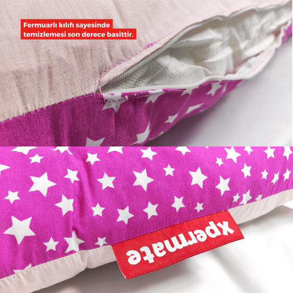 Hamile Yastık Fermuarlı Hamile Yastığı Hamile Destek Yastığı Hamile Uyku Yastığı Hamilelik Pembe - 5