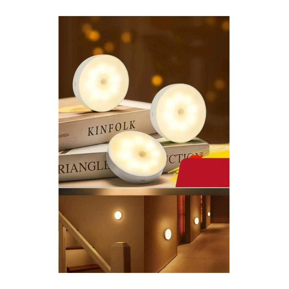 neeko Hareket Sensörlü - Usb Şarjlı - Led Işık Lamba - 4000 Kelwin