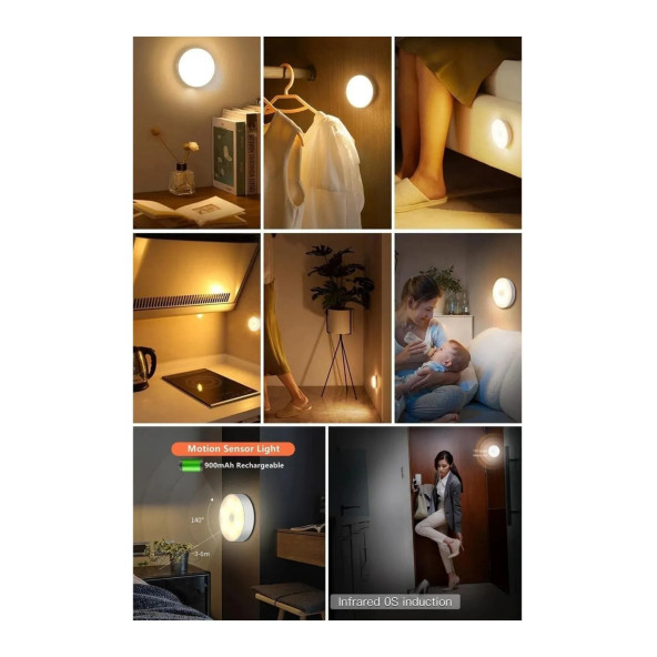 neeko Hareket Sensörlü - Usb Şarjlı - Led Işık Lamba - 4000 Kelwin - 2