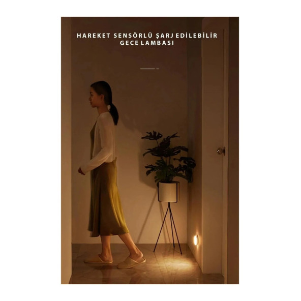 neeko Hareket Sensörlü - Usb Şarjlı - Led Işık Lamba - 4000 Kelwin - 3