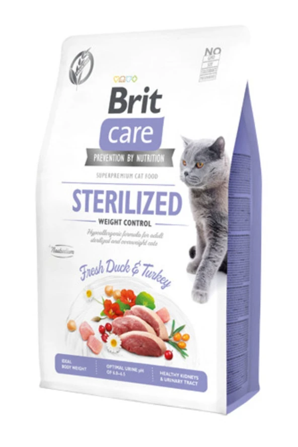 Brit Care Tahılsız Sterilised Kilo Dengeleyici Ördekli Kısır Kedi Maması 2 Kg