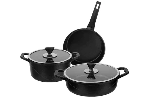 Aryıldız Parma Cast Alu Tencere Set Black 5 Parça ürün görseli