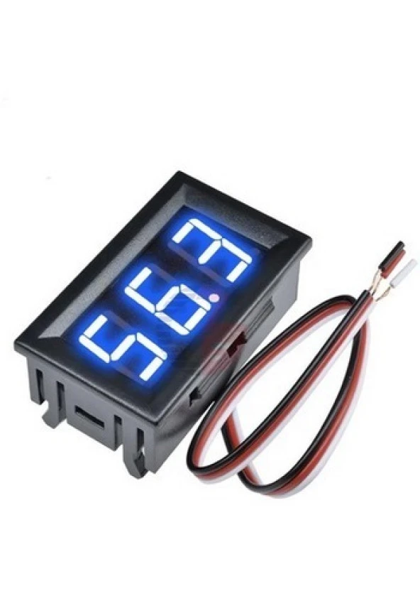 0.56" 0-30V 3 Kablolu DC Mavi Voltmetre