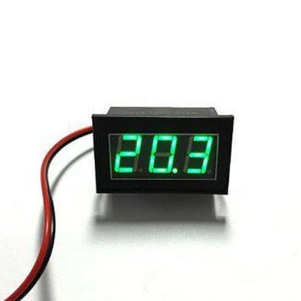 H27V 3.5-30V 2 Kablolu DC Yeşil Voltmetre