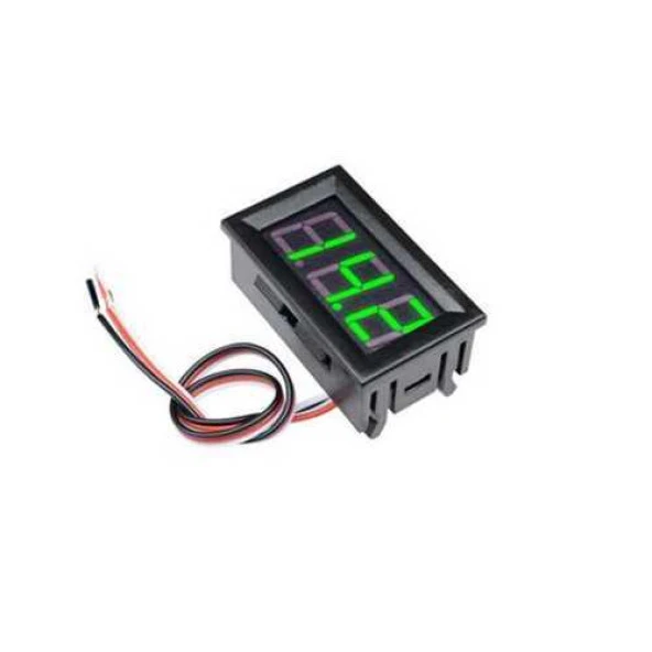 0.56" 0-100V 3 Kablolu DC Yeşil Voltmetre