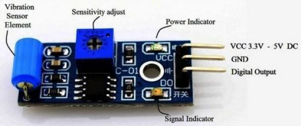 SW-420 NC Tipi Titreşim Sensör Modülü - Resim 2