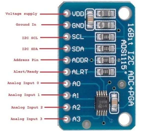 ADS1115 16-Bit 4 Kanallı ADC Modülü - Resim 2