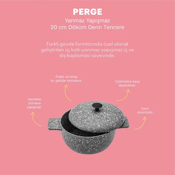 Emsan Perge Döküm Derin Tencere 20 cm - Resim 11