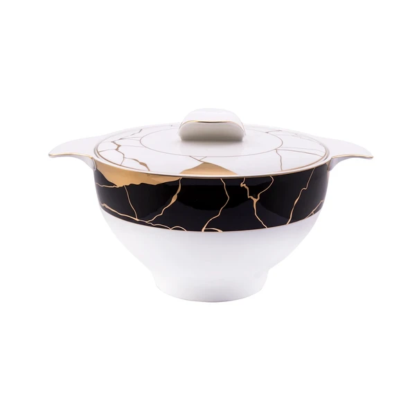 Jumbo Marble Bone 61 Parça 12 Kişilik Yemek Takımı - Resim 6