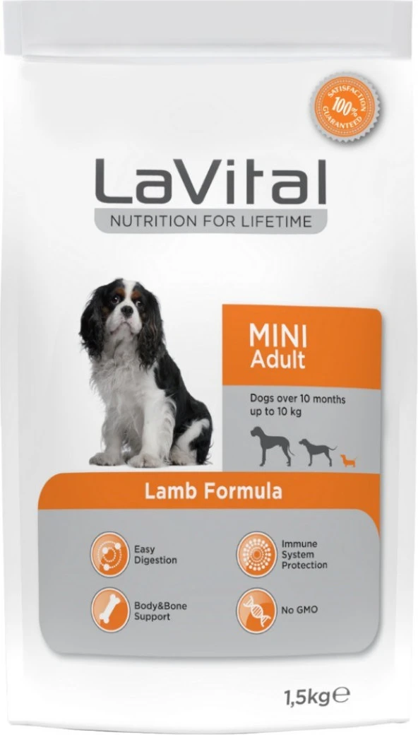 LaVital Köpek Maması Small Mini Adult Kuzu Etli Küçük Irk 1,5 Kg