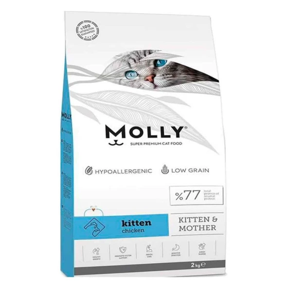 Molly Hipoalerjenik Düşük Tahıllı Tavuklu Yavru Kedi Maması 2 kg