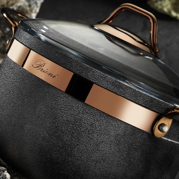 Brioni Royal Stone 7 Parça Tencere Seti - Antrasit/Bakır - 7