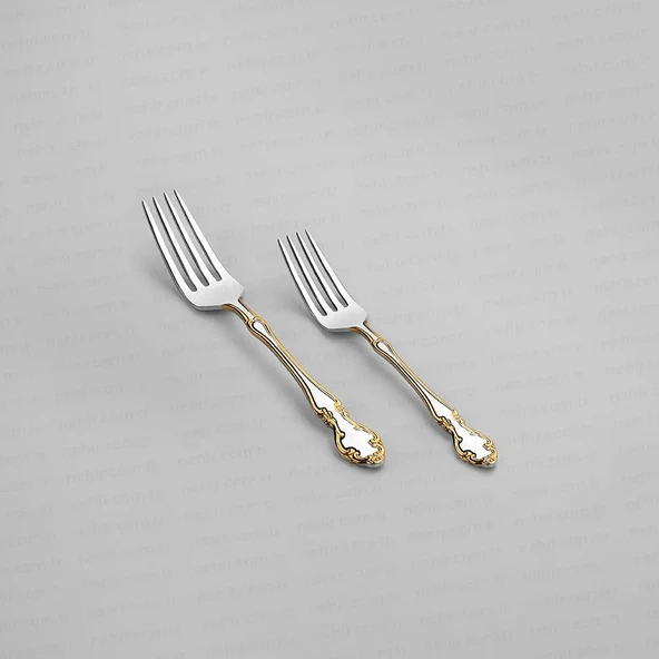 Nehir Adriana Altın Sade 84 Parça Kutulu Çatal Kaşık Bıçak Takımı - Resim 3