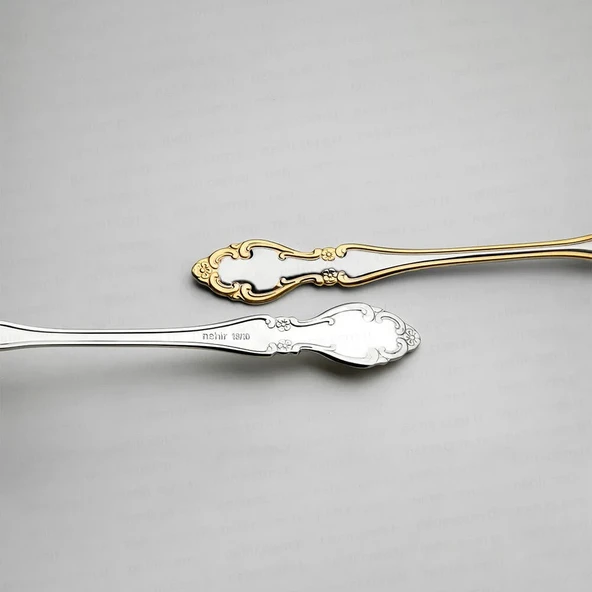 Nehir Adriana Altın Sade 84 Parça Kutulu Çatal Kaşık Bıçak Takımı - Resim 10