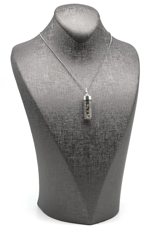 Safir Doğal Taş Tüp Şişe Kolye - Resim 2