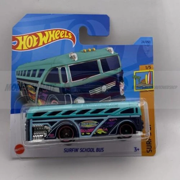 Hot Wheels Surfin School Bus 1/5 24/250 Model Araba