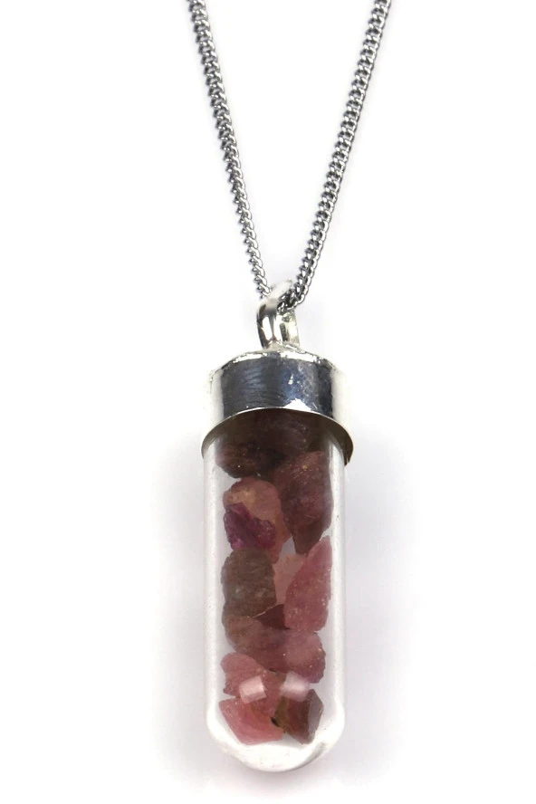 Turmalin Doğal Taş Tüp Şişe Kolye ürün görseli