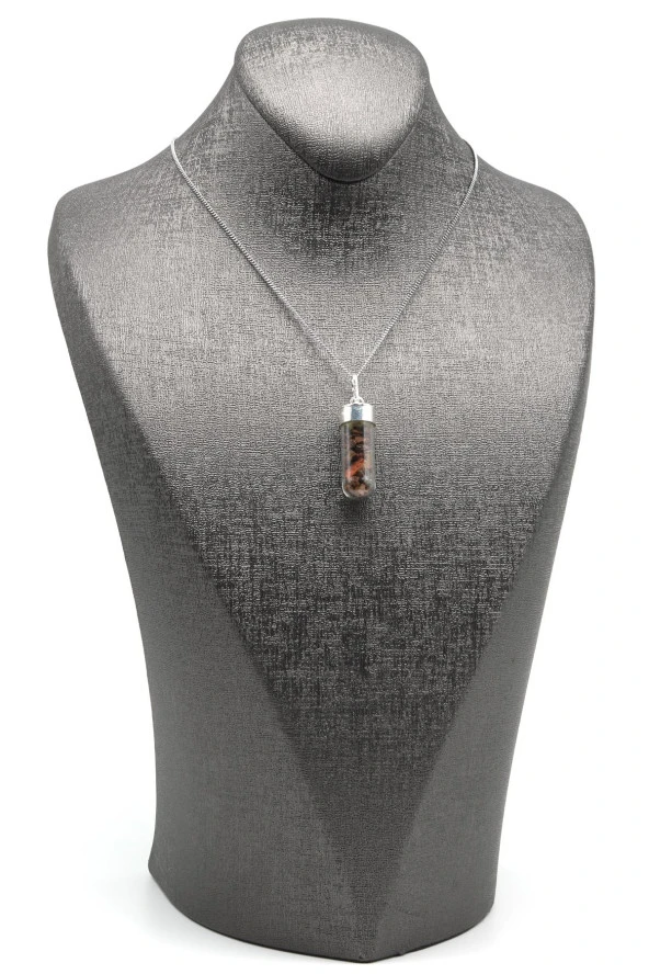 Yakut Doğal Taş Tüp Şişe Kolye - 2