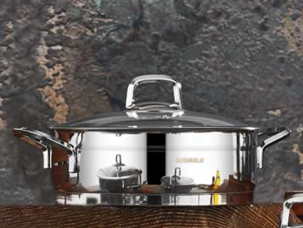 Kahramanlar Sırma 20x6 cm Çelik Kısa Tencere 2 Lt ürün görseli