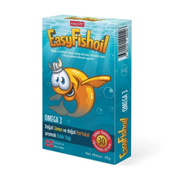 EasyFishoil Omega 3 30 Çiğnenebilir Jel Tablet