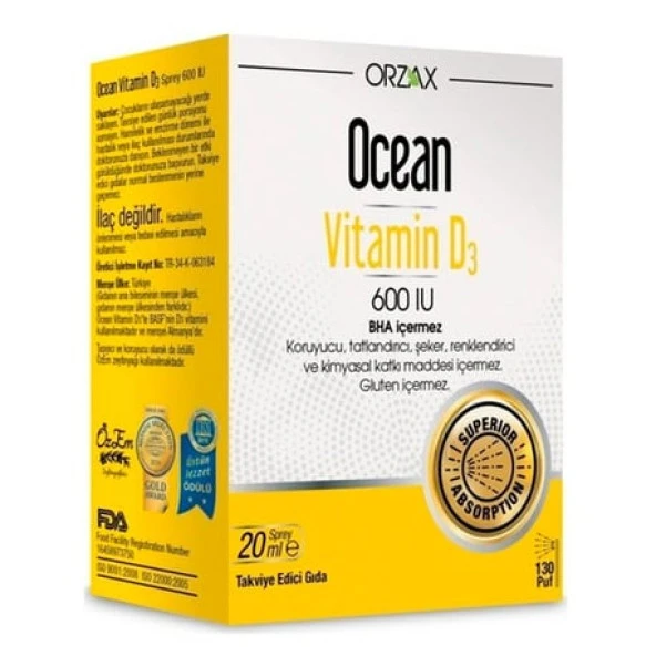 Ocean Vitamin D3 600 IU 20 ml Sprey