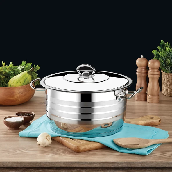 Safinox Flavia Çelik Derin Tencere 30x18 Cm - 12.7 Litre - Resim 2