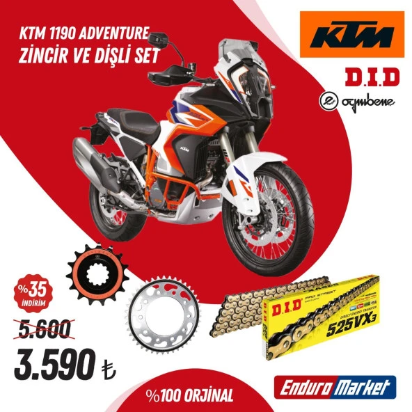 KTM 1190 ADVENTURE 13-16 DID VX3 GOLD ZİNCİR DİŞLİ SET