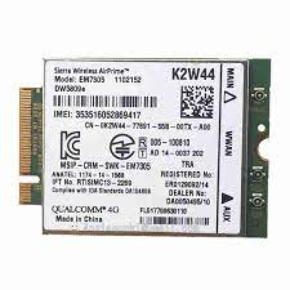 DELL 4G WWAN Card DW5809E K2W44 for E7250 E7450 7204 7404 5404