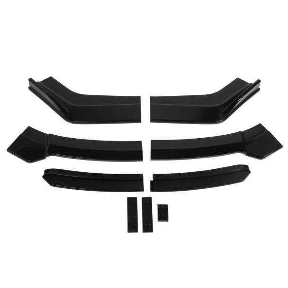 6 Parça Universal Araç Oto Ön Tampon Lip Tampon Eki Piano Black