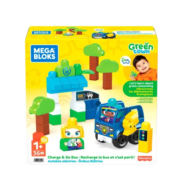 HDX90 MEGA BLOKS® Doğa Dostu Otobüs Seti 36 parça +1 yaş