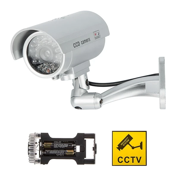 Powermaster Kırmızı Ledli Caydırıcı Sahte Maket Kamera Pilli Yanıp Sönen Işık Dış Mekan İçin Uygun - 2