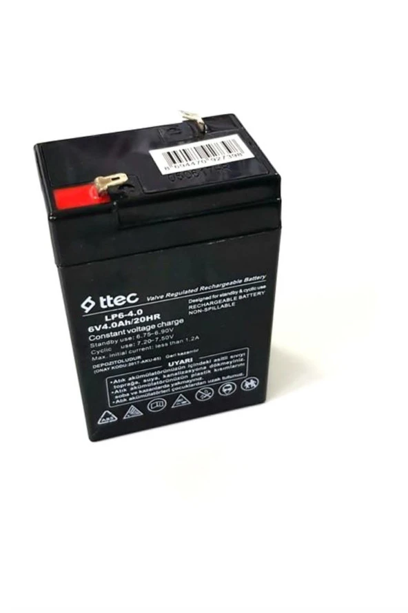 Ttec 6V 4Ah Bakımsız Kuru Akü - 2