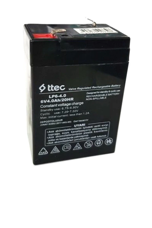 Ttec 6V 4Ah Bakımsız Kuru Akü - 3