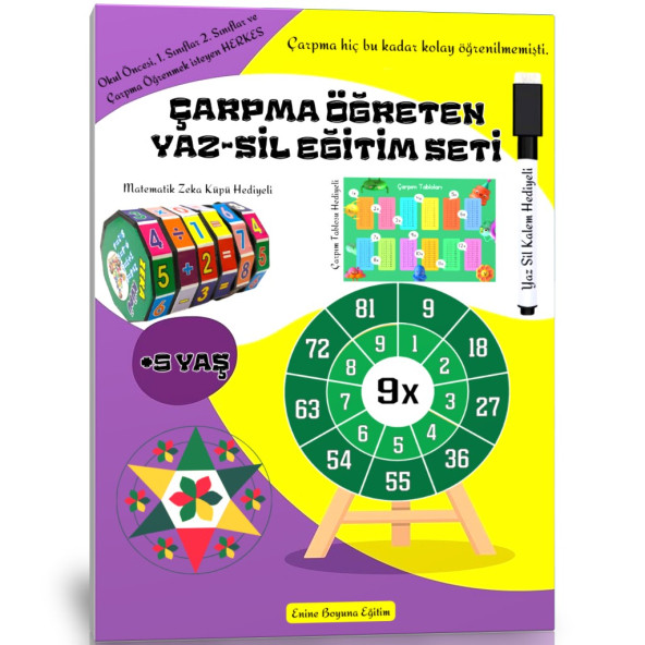 Çarpma Öğreten YAZ Sil Eğitim Seti (Hediyeli)